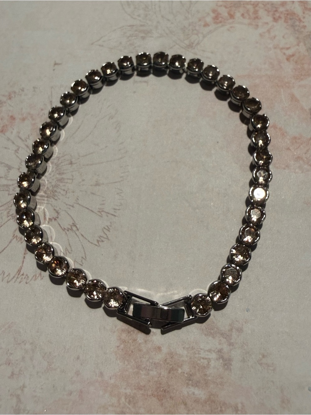 Champagne Crystal Tennis Bracelet - Clear Stone Women’s Jewelry